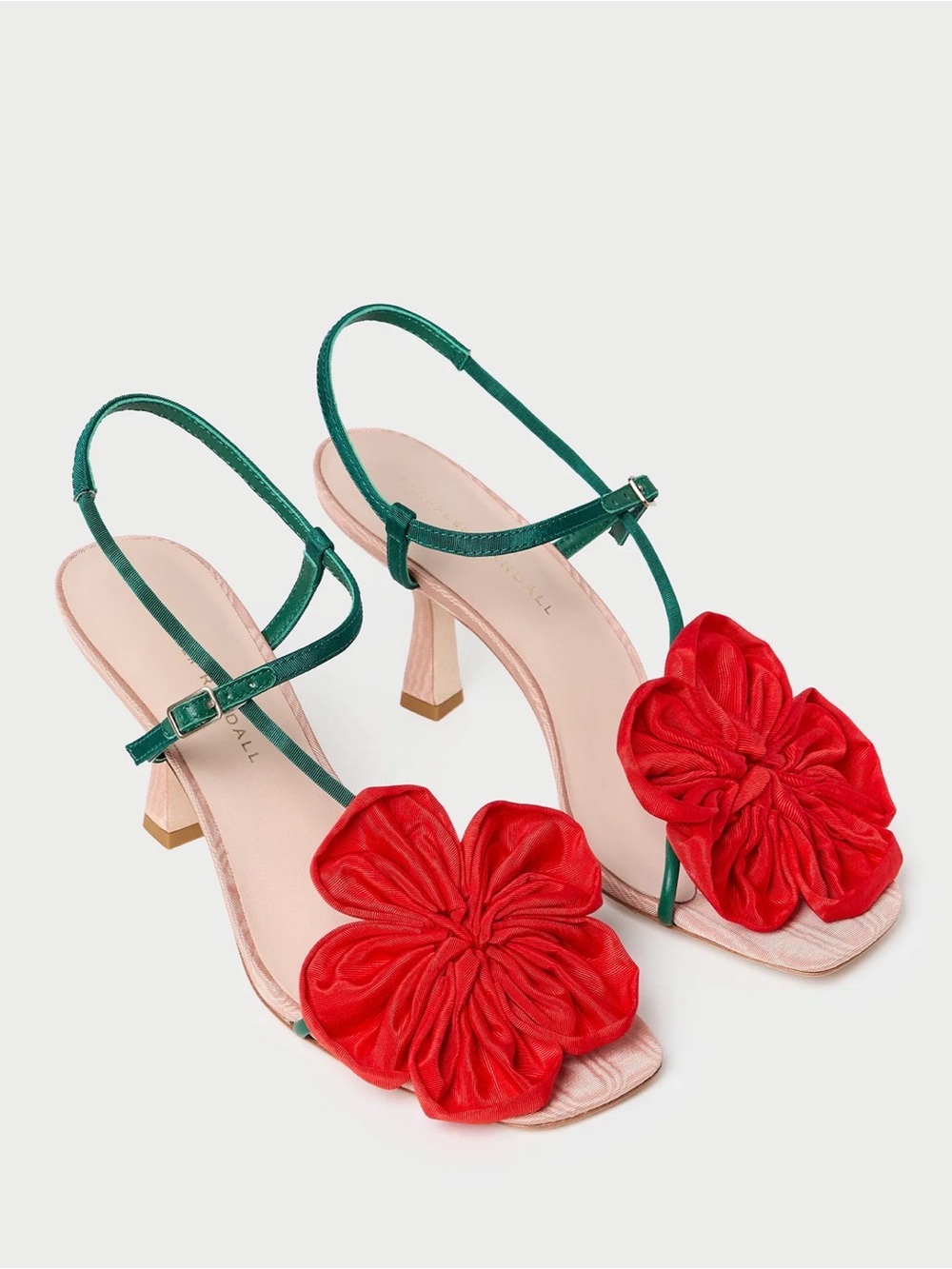 Loeffler Randall - Frank Red/Green Moiré Flower Sandal - Picture 3 of 5